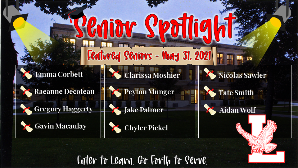 Senior Spotlights - Week of May 31st ​ 
